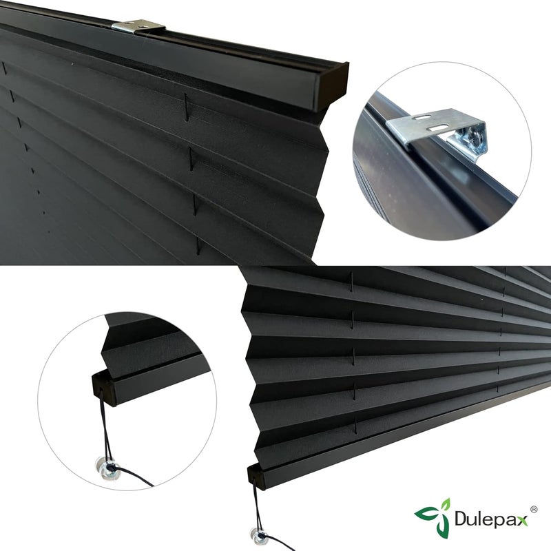 Dulepax RV Blinds - Pleated Shades, 38" W x 24" L Black RV Window Shades for Camper, Travel Trailers, Motorhome's Window - Image 5